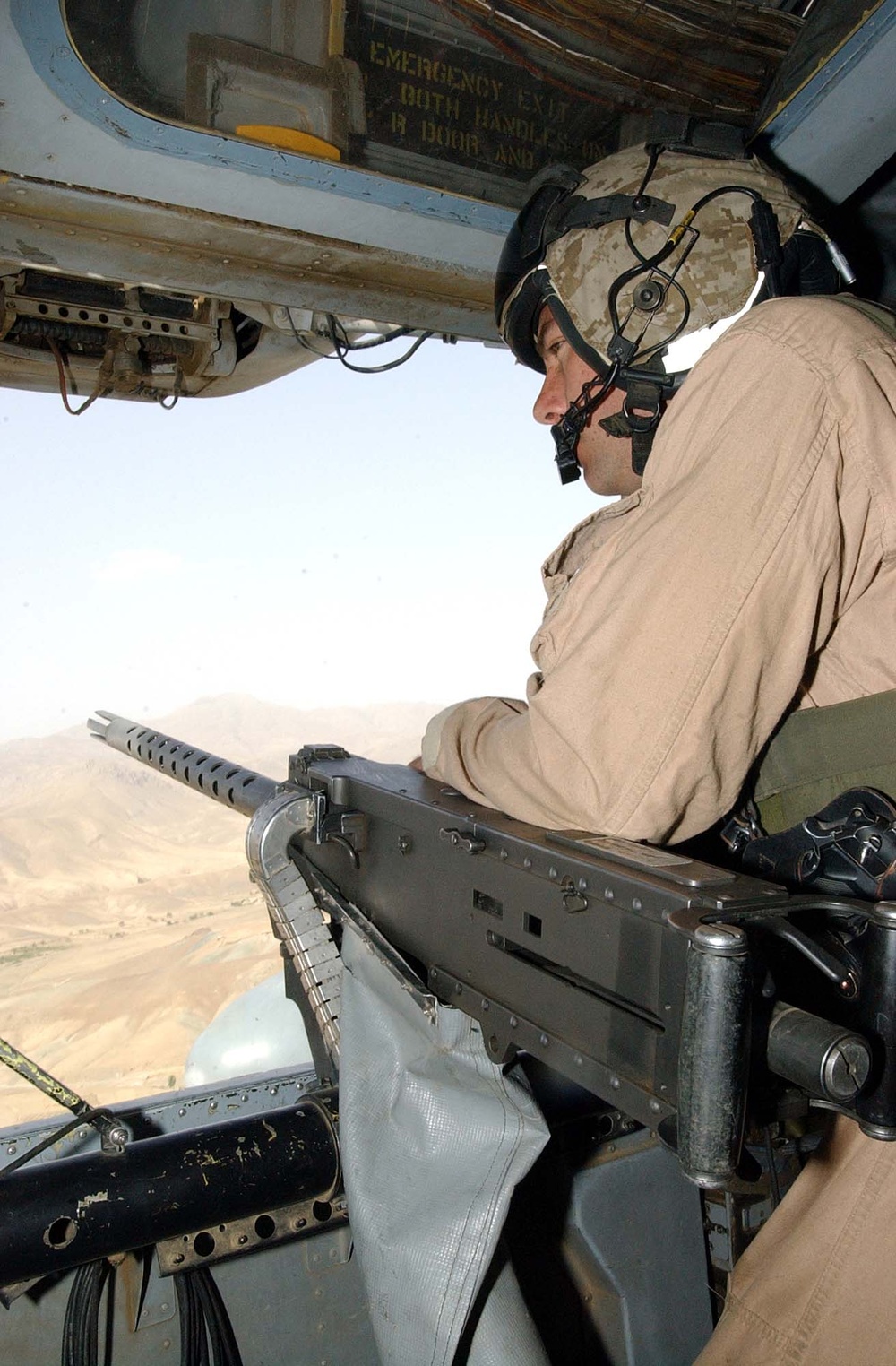 Marine Crew Chief Scans for Threats During Afghanistan Deployment