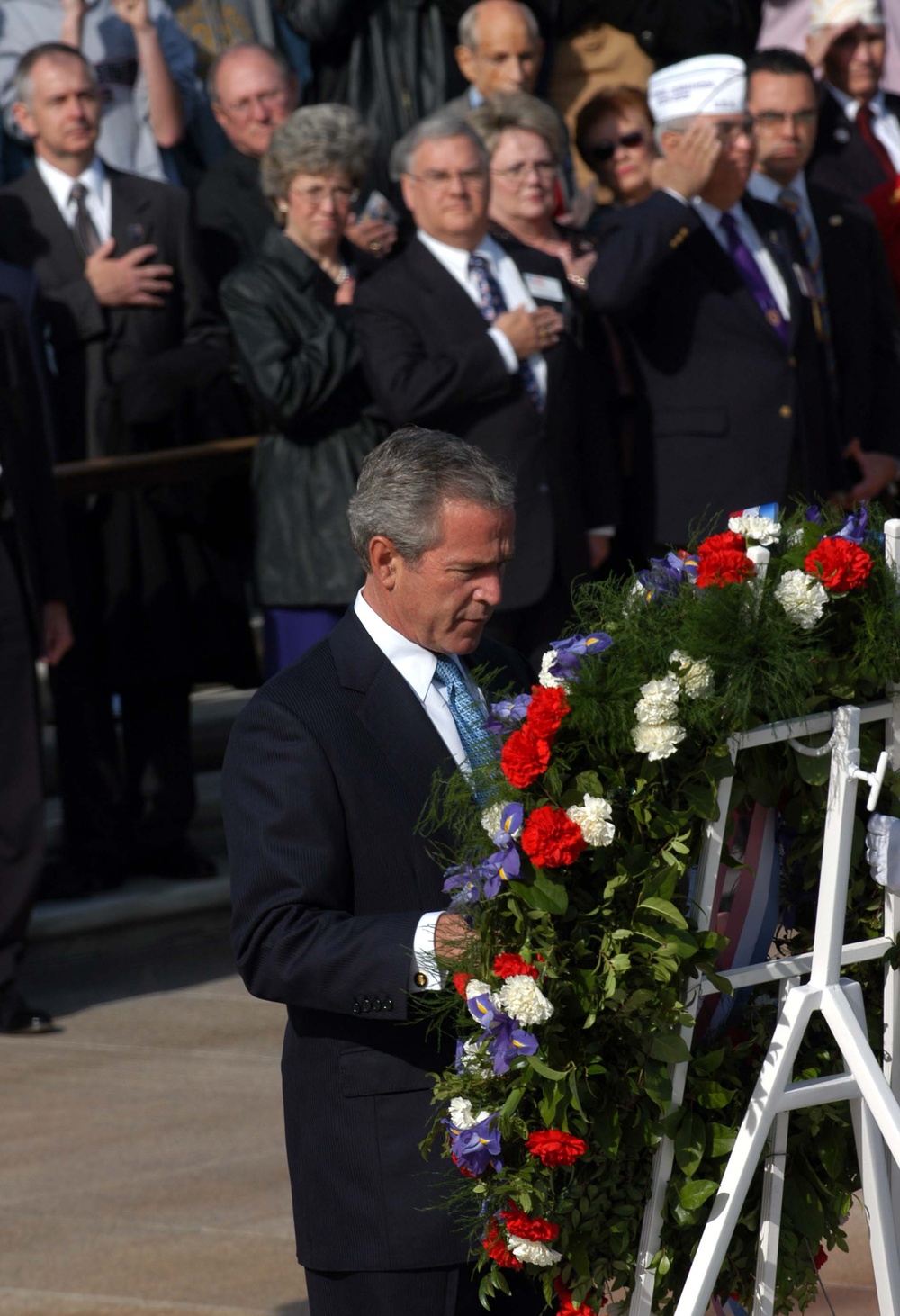 President Bush Honors Veterans at Arlington National Cemetery