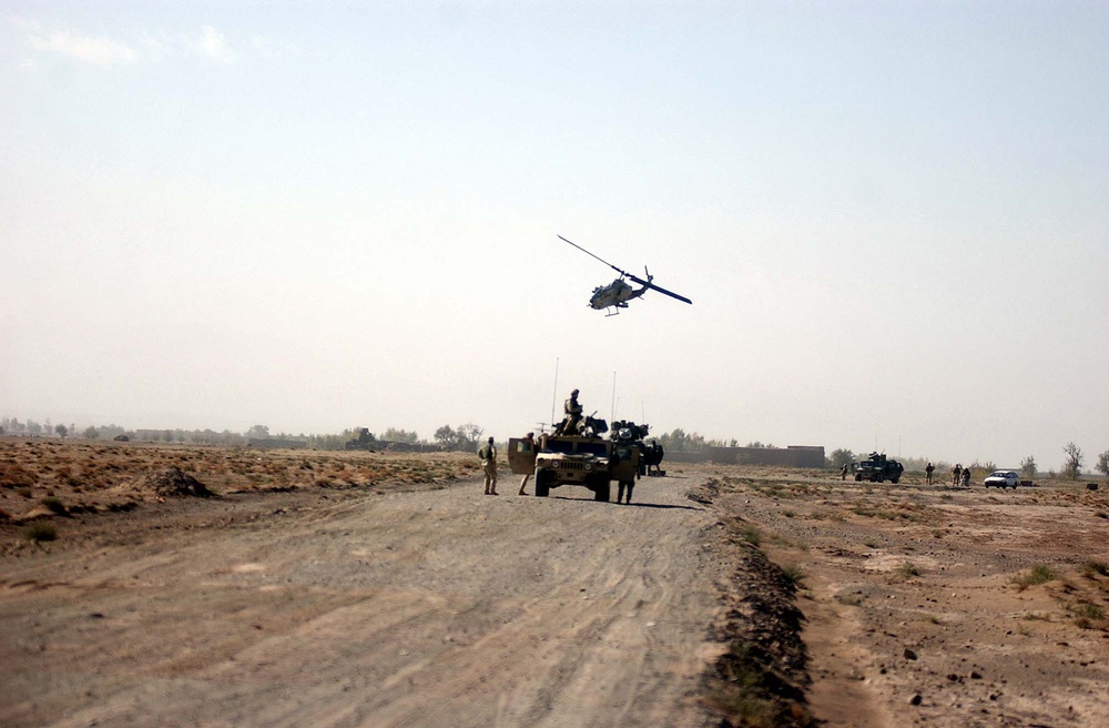 AH-1 Cobra Provides Close Air Support for Army Convoy in Afghanistan