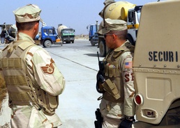 Air Force Security Team Monitors Construction at Bagram Air Base
