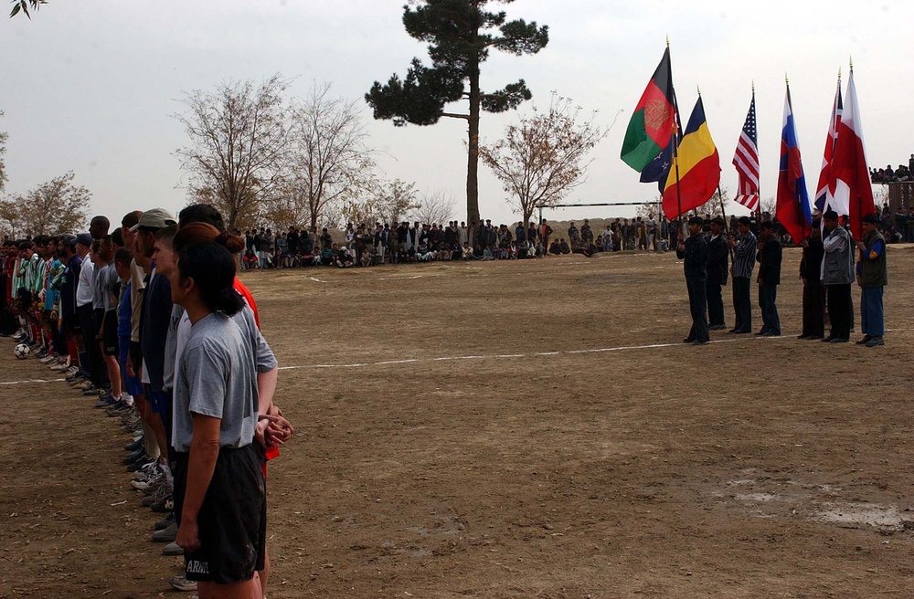 Color Guard Displays Flags of Participating Nations