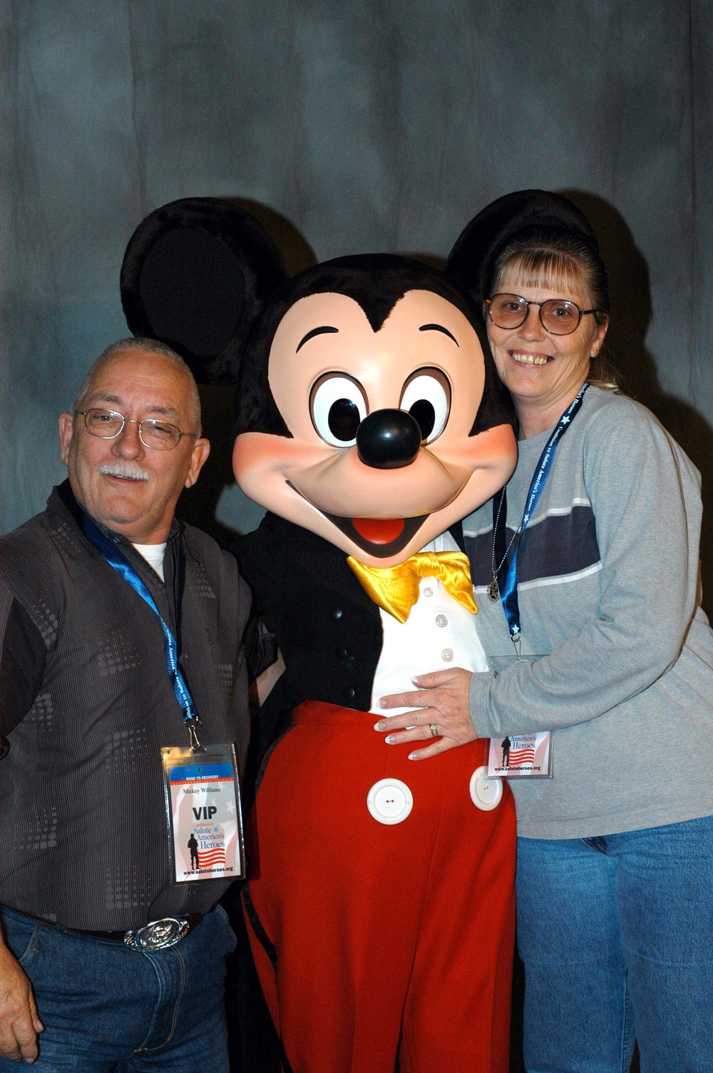 Army Reservist Poses with Mickey Mouse at Recovery Tribute
