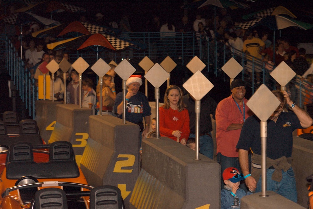 Army Cpl. Enjoys Thrills at Disney's Tomorrowland Indy Speedway