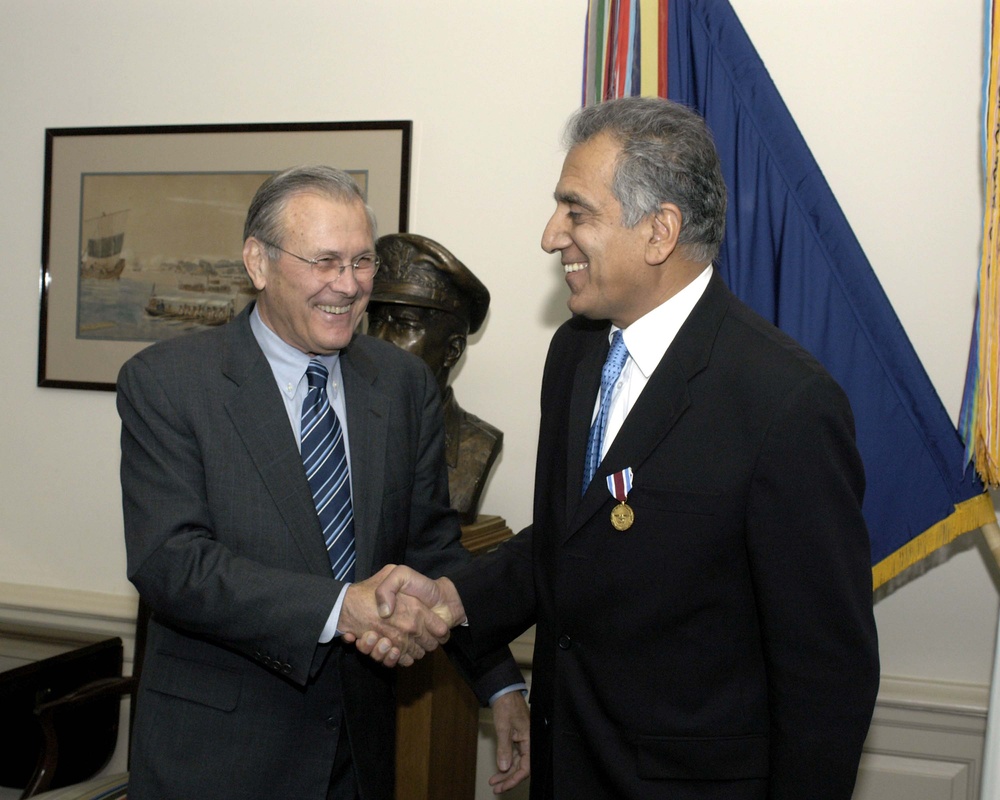 Rumsfeld Honors Khalilzad for Afghanistan Efforts