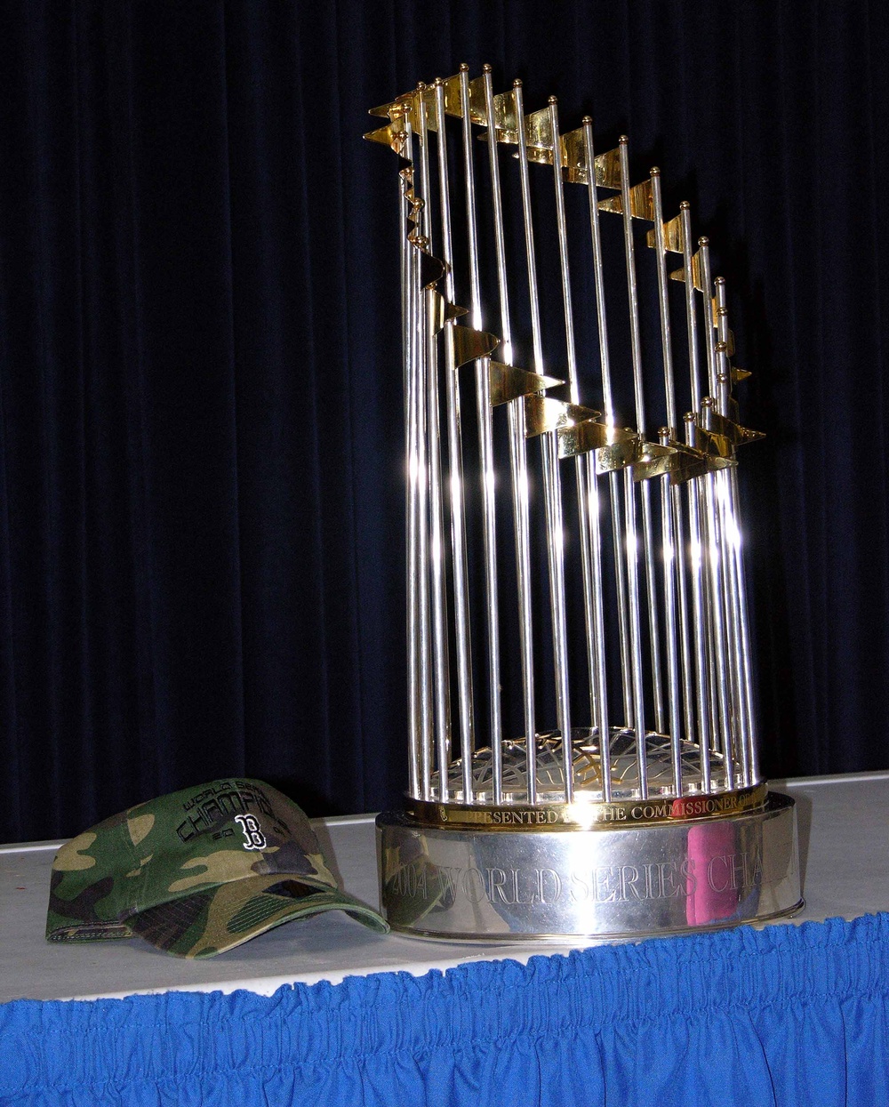 Red Sox Trophy Displayed at Pentagon After Visit to Military Hospitals
