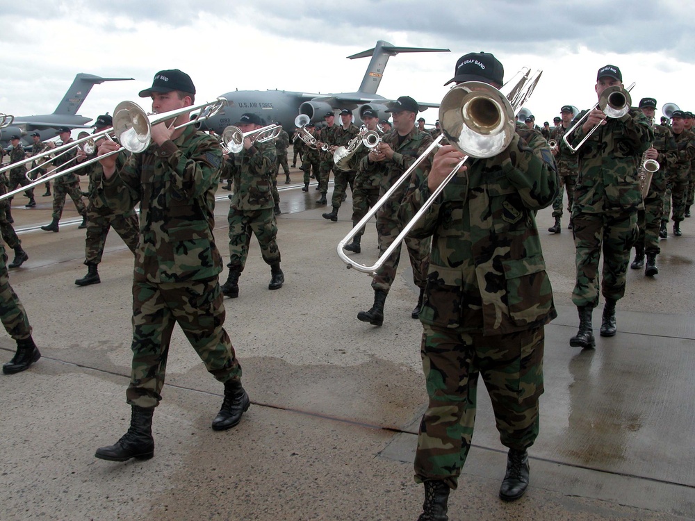 Air Force Band Rehearses Inauguration Parade Lineup