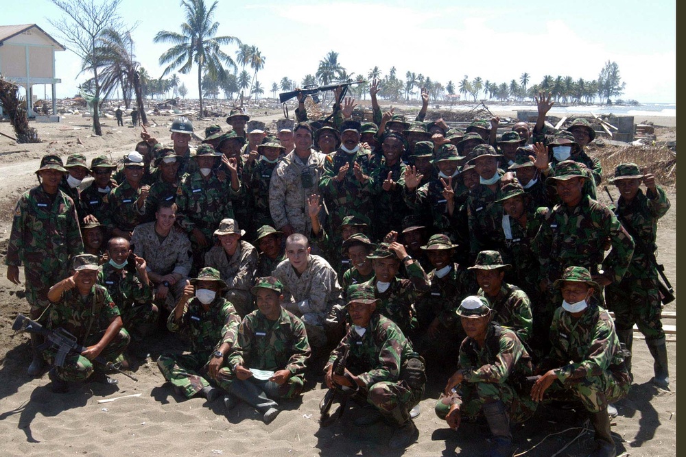 U.S. Marines, Indonesian Troops Collaborate on Disaster Relief Efforts in Indonesia