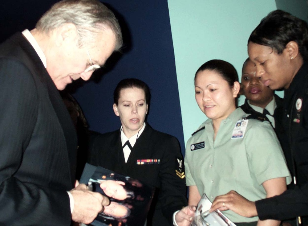 Rumsfeld Thanks Inaugural Committee Troops