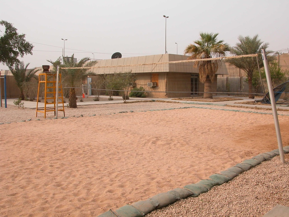 Volleyball Court Awaits Game at Forward Operating Base Loyalty, Iraq