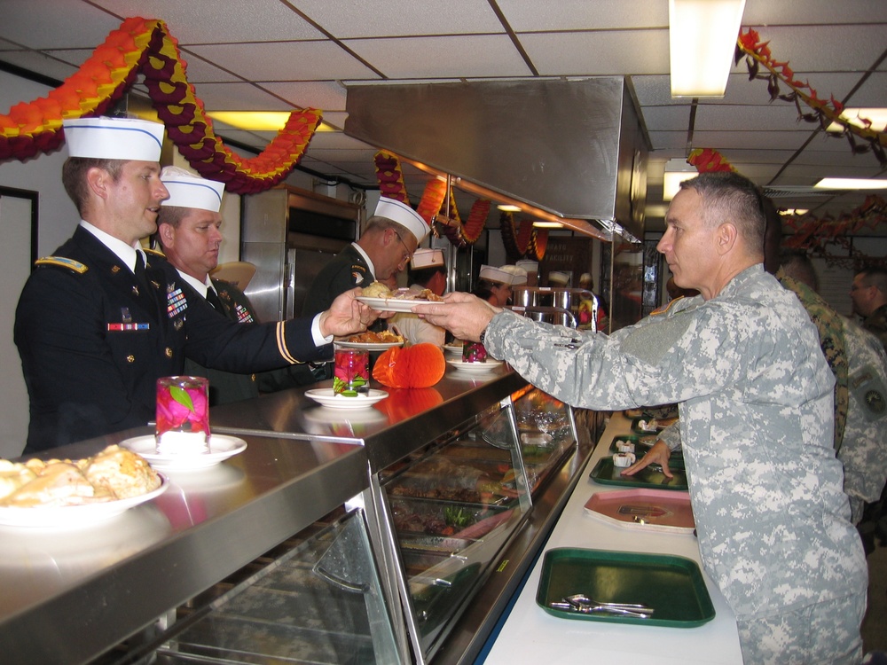 Senior Enlisted Advisor Serves Thanksgiving Meal to Troops in Honduras