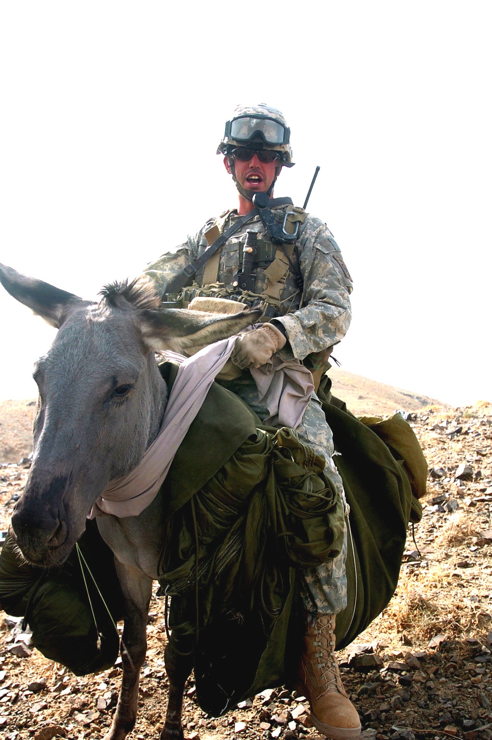Airborne Troops Use Donkeys to Transport Supplies in Afghanistan