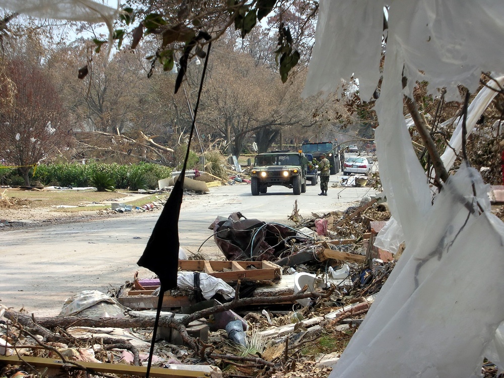 Alabama National Guard Engineers Survey Mississippi Neighborhood After Storm