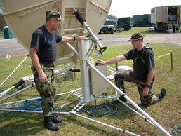 Air Force Master Sergeants Maintain Satellite Communications for Task Force Alabama