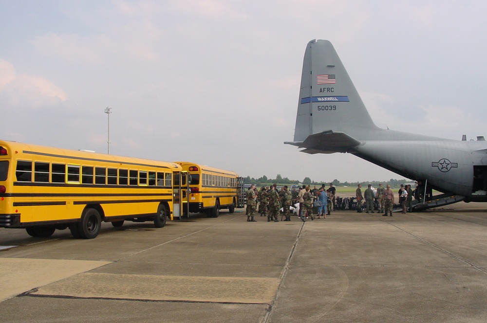 Military-Affiliated Elderly Evacuees Relocated to Andrews Air Force Base