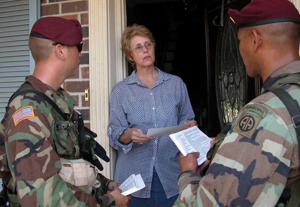 Paratroopers Provide Assistance to New Orleans Resident After Hurricane
