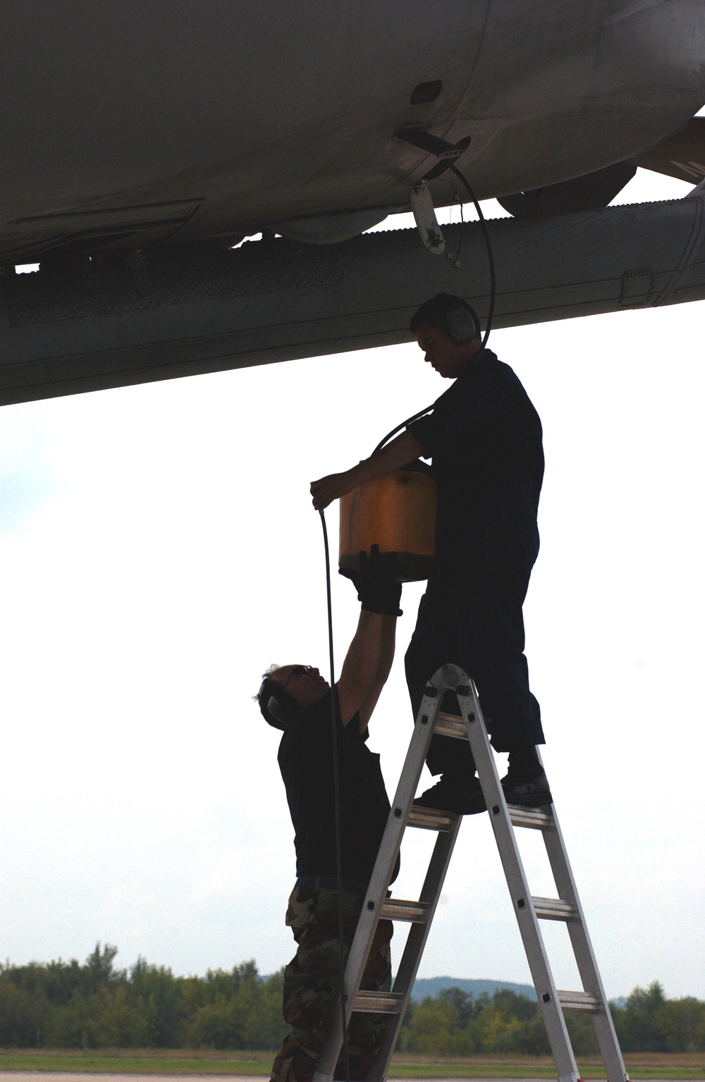 U.S. Air Force Crew Chiefs Perform Maintenance on KC-10 Extender at Moscow Air Show