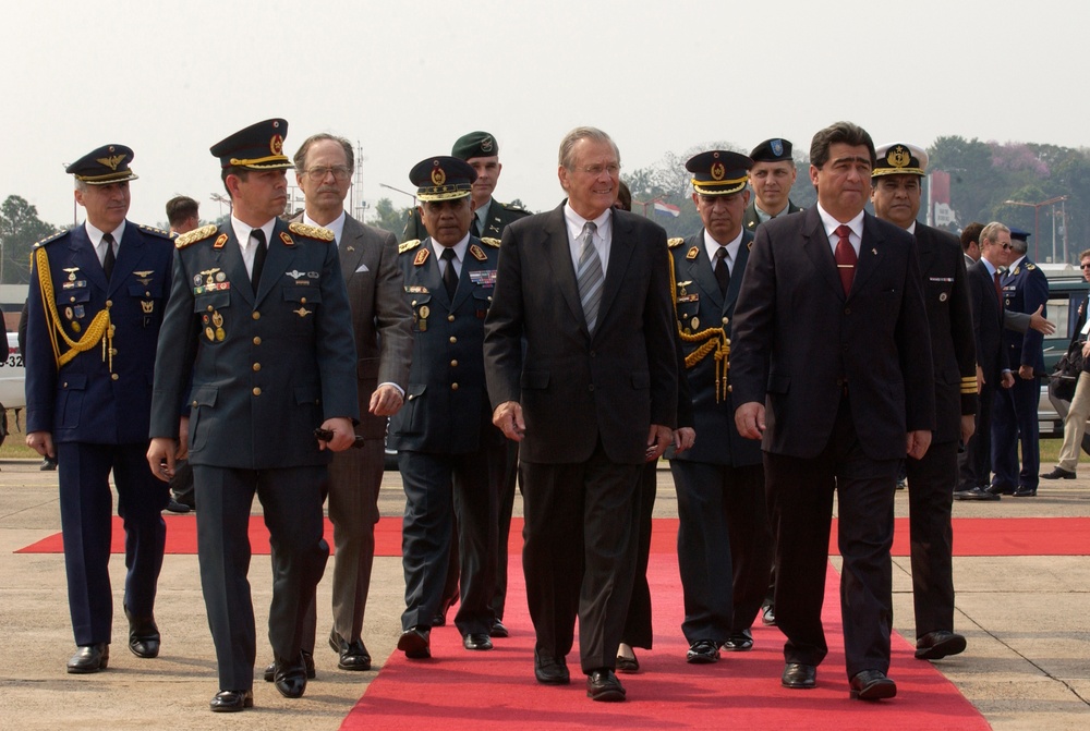 Rumsfeld Departs Paraguay After Discussing Military Cooperation