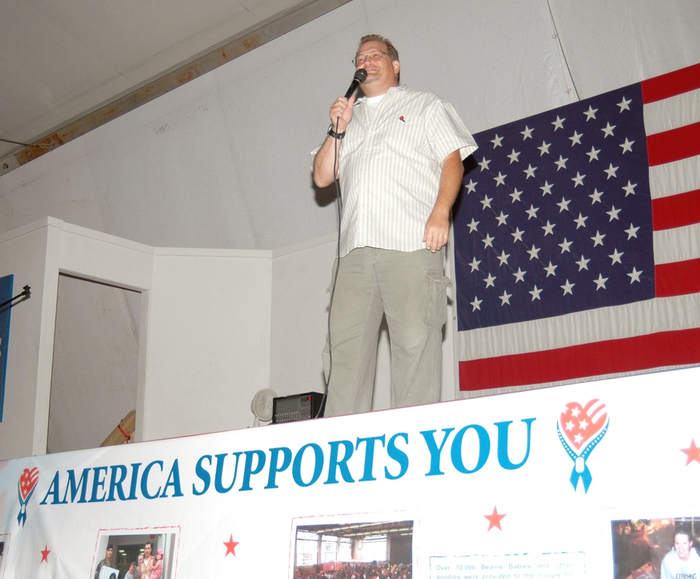 Drew Carey Entertains Troops at Bagram Air Base in Afghanistan
