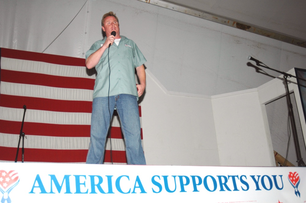 Comedian Jimmy Shubert Entertains U.S. Troops at Bagram Air Base