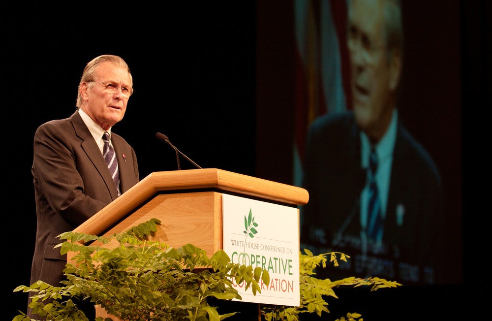 Image 10: Rumsfeld Addresses White House Conservation Conference