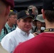 Nemechek Talks to Troops at Pepsi 400