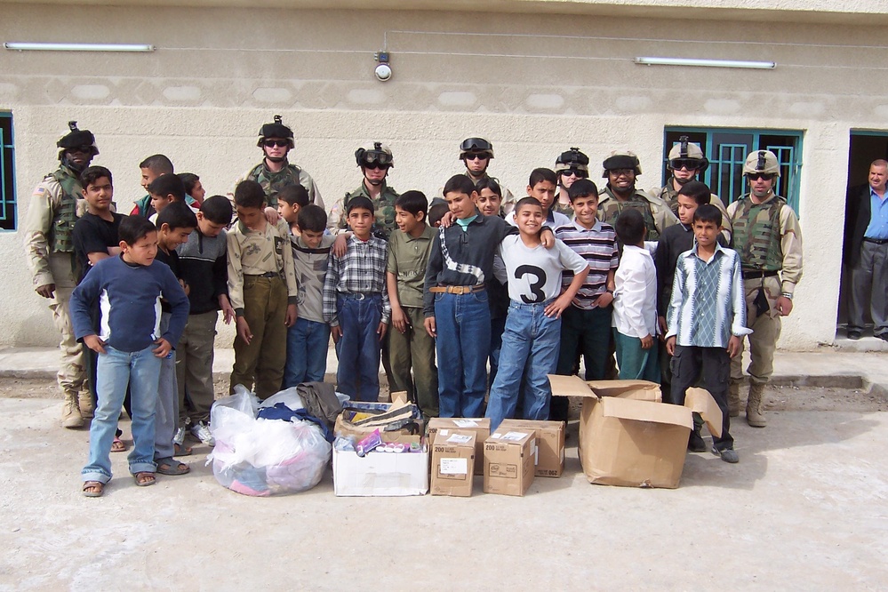 Iraqi Students Receive School Supplies from U.S. Soldiers