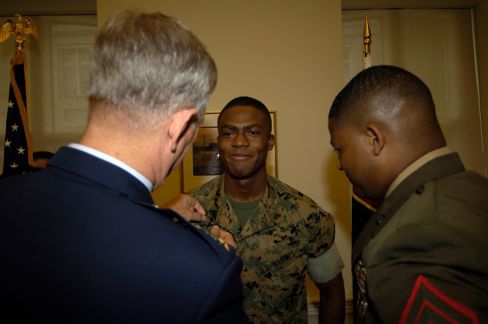 Marine Promoted to Corporal by Joint Chiefs Chairman in Slovakia