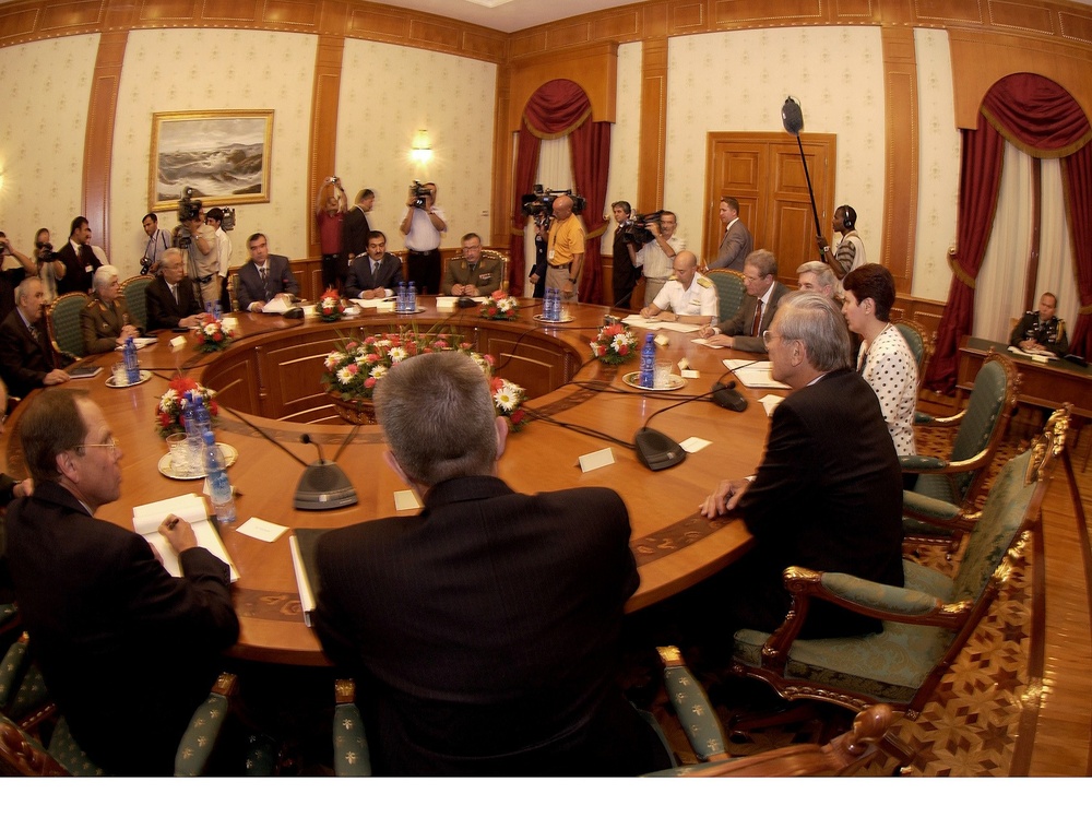 Rumsfeld Meets with Tajikistan Officials to Discuss Military Cooperation and Afghanistan