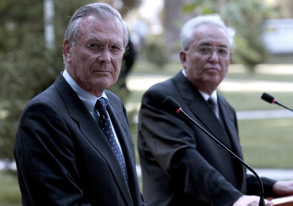 Rumsfeld, Tajik Foreign Minister Hold News Conference
