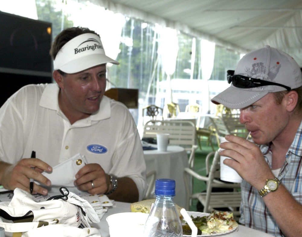 Pro Golfer Phil Mickelson Hosts Lunch for Wounded Soldiers at PGA Tournament