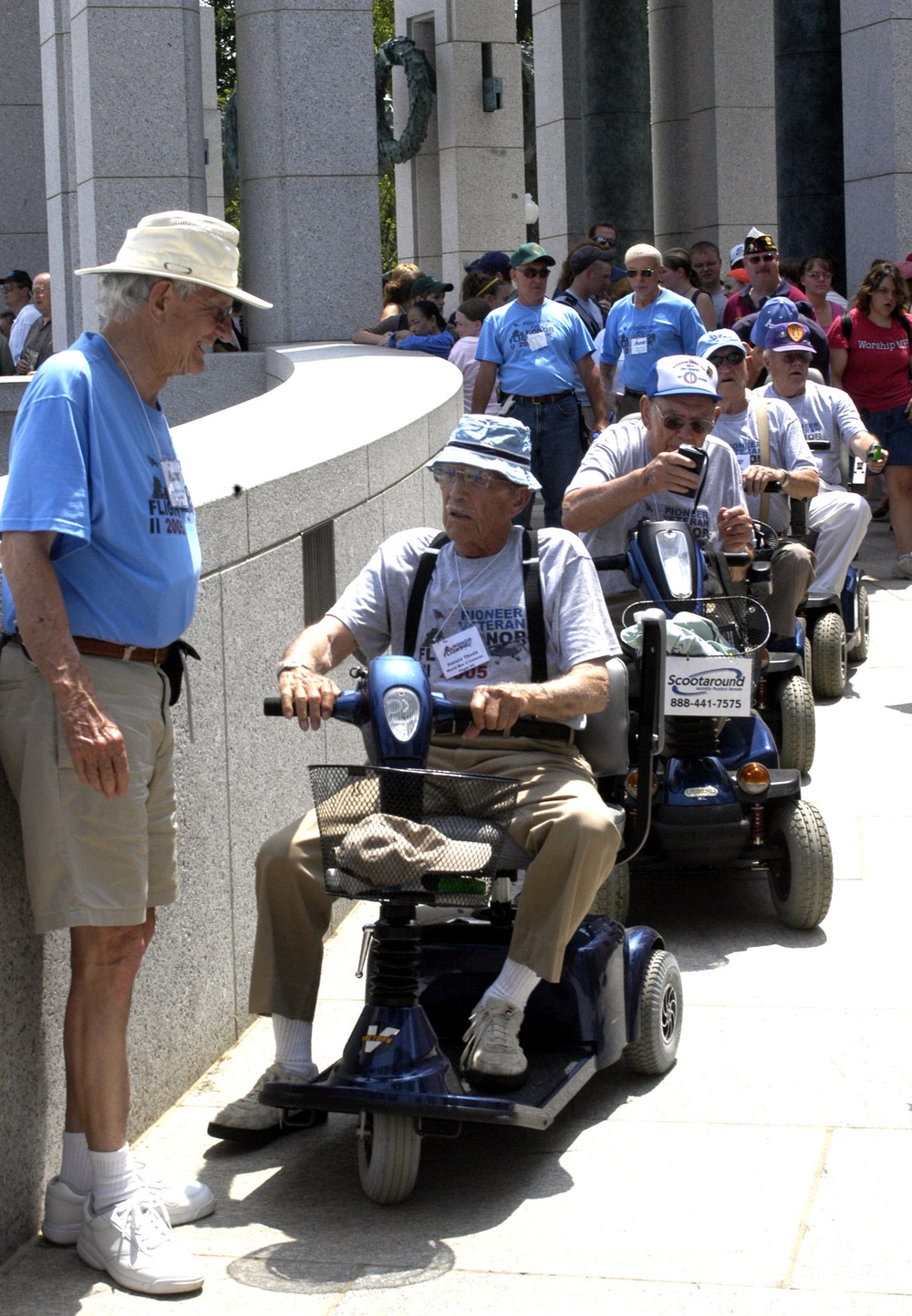 WWII Veterans Ride Scooters to National Memorial