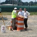 Designers of Pentagon Memorial Discuss Progress with Construction Worker