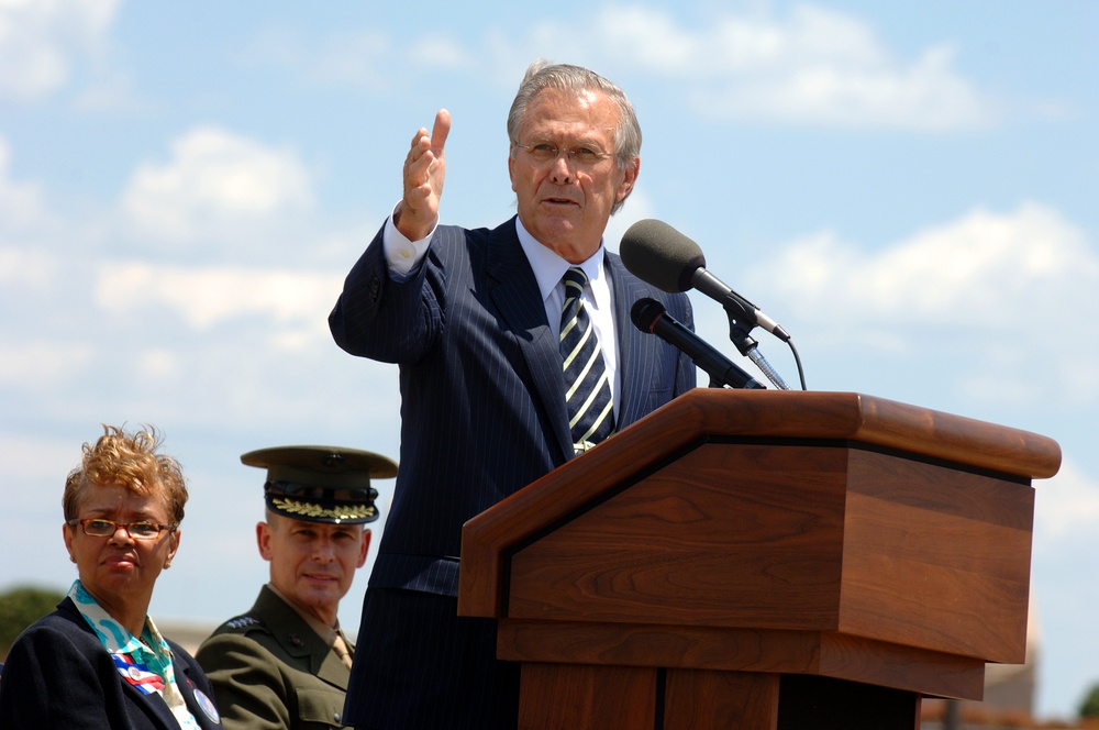 Rumsfeld Dedicates Pentagon Memorial for 9/11 Victims