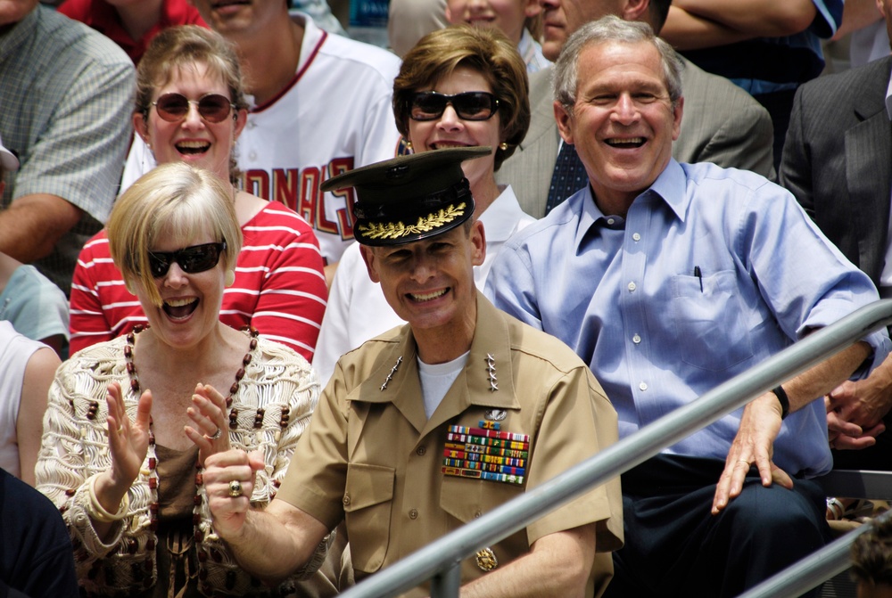 Bush Family and Military Leaders Kick Off White House T-Ball Season