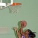 U.S. Guard Maynesha James Scores Over Kuwaiti Defender in Exhibition Match