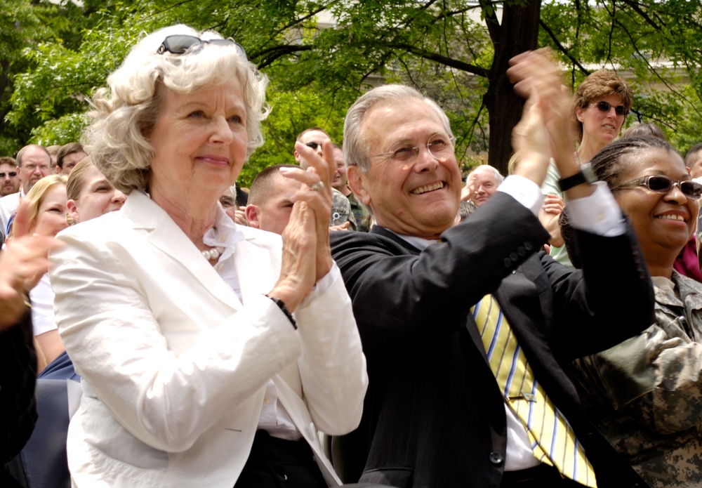 Rumsfeld and Wife Applaud Lt. Dan Band Performance at Pentagon