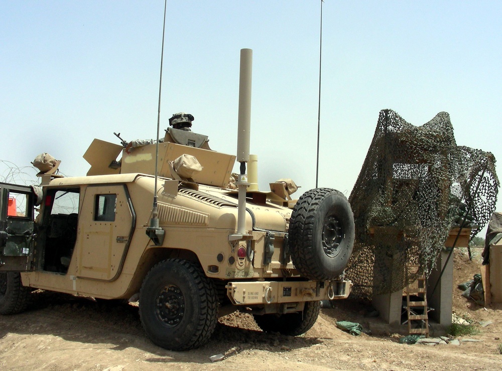 Coalition Troops Monitor Key Routes at Checkpoint Near Taji, Iraq