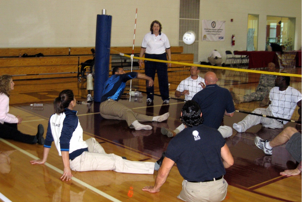 Wounded Warriors and Paralympians Bond Over Sitting Volleyball at Walter Reed