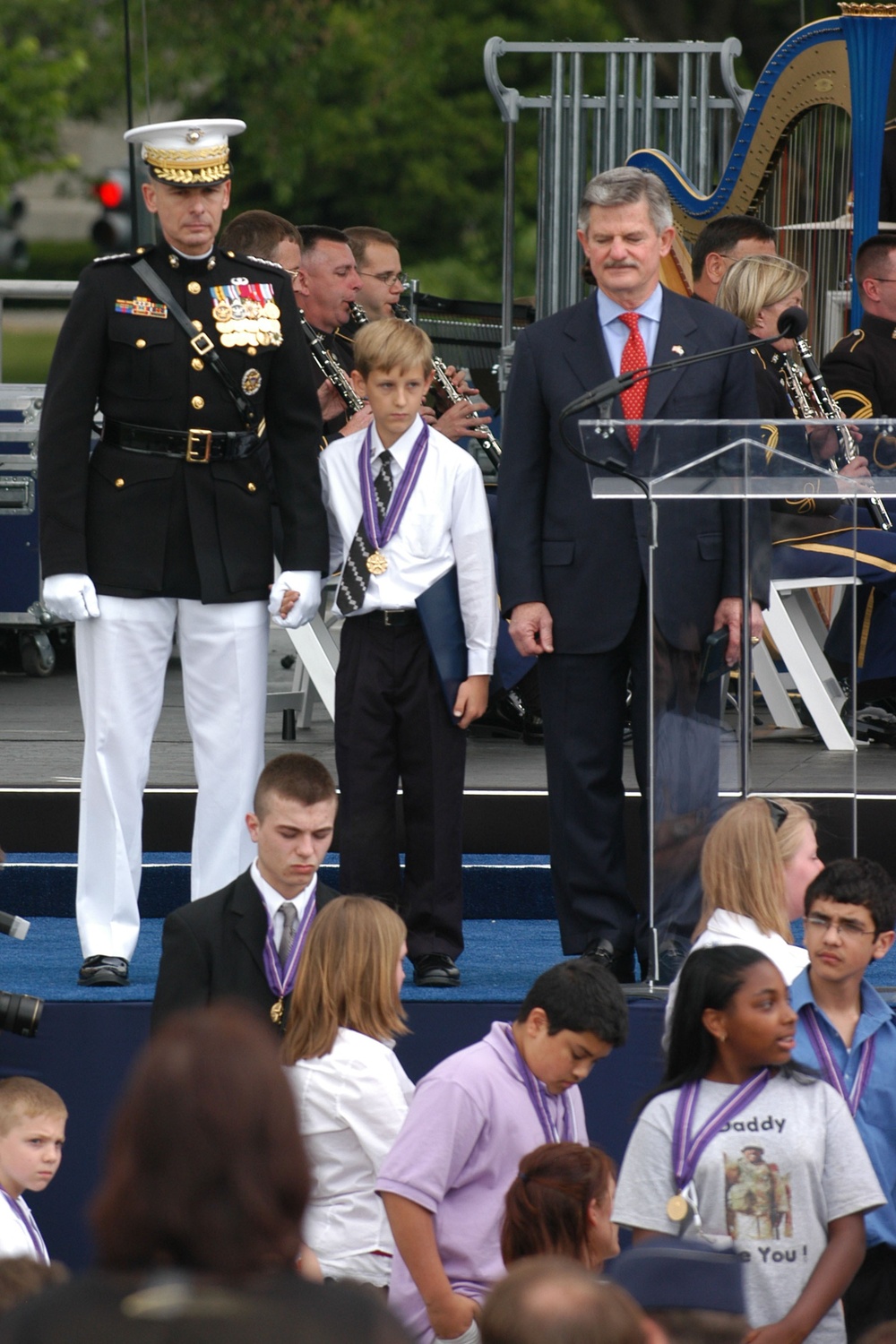 Young Son of Fallen Soldier Honored at Memorial Ceremony