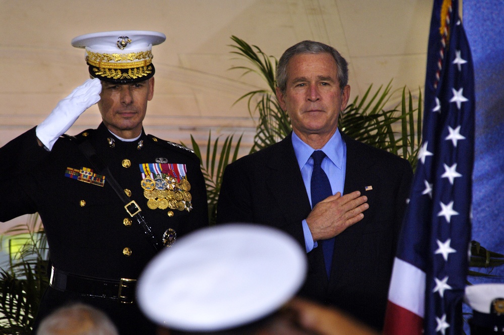 Bush, Joint Chiefs Chair Salute New Coast Guard Commandant