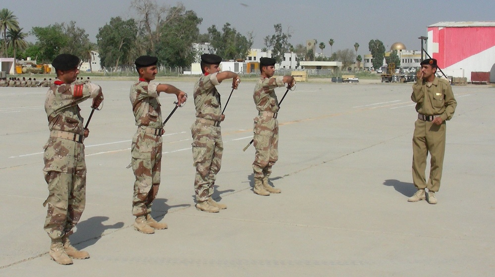 Iraqi Military Cadets Trained in Sword Handling