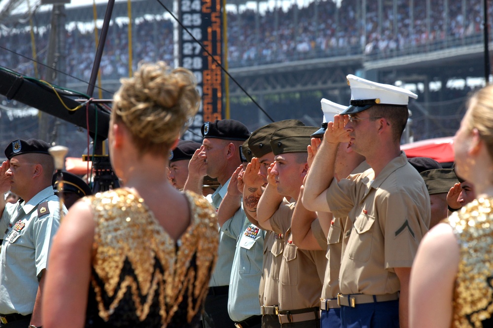 Troops Honor National Anthem at Indianapolis 500