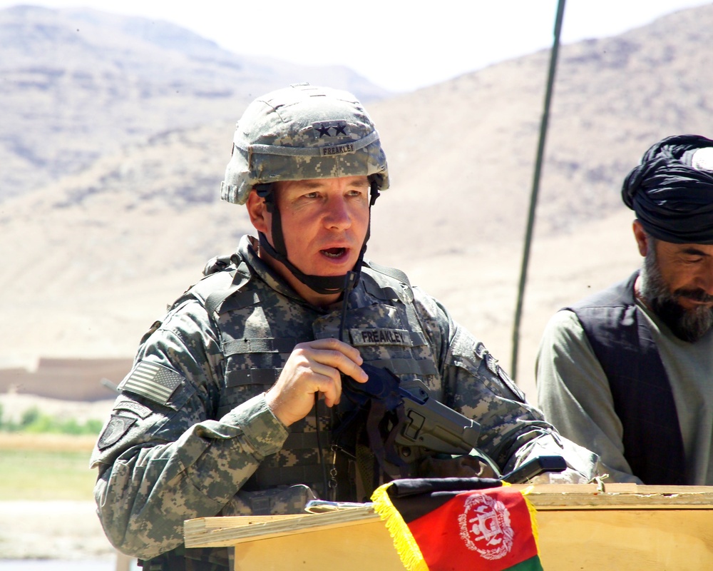Army General Discusses Security, Infrastructure at Bridge Opening in Afghanistan