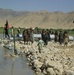 Afghan Village Workers Build River Abutment in Uruzgan Province