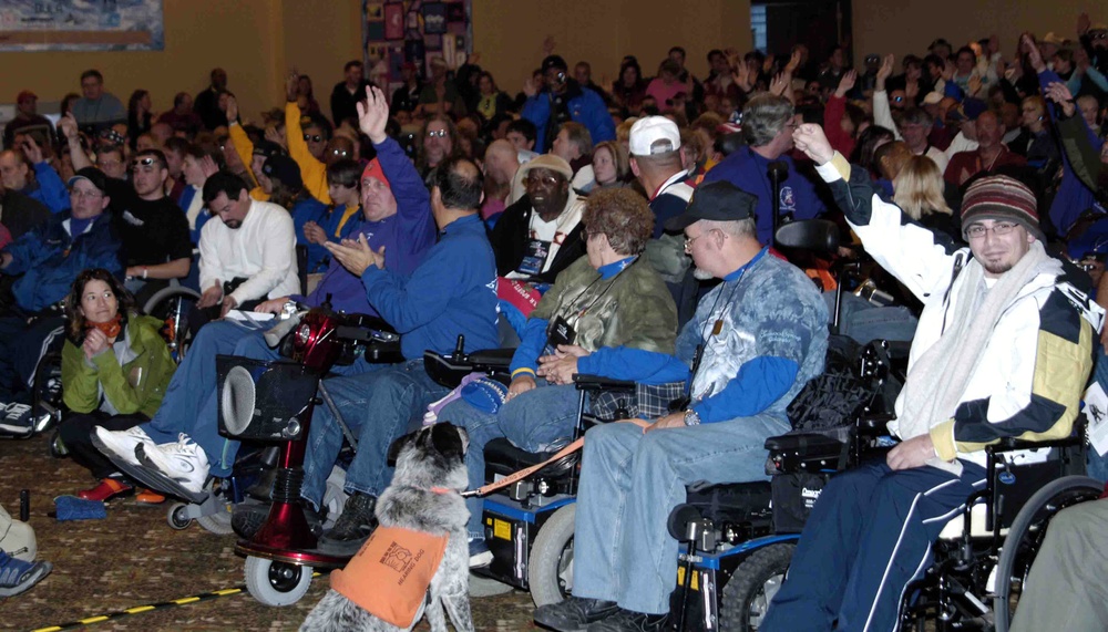 Disabled Veterans Participate in Winter Sports Clinic Opening Ceremonies