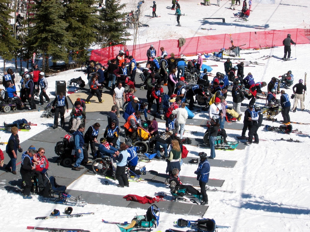 Disabled Veterans Prepare for Winter Sports Clinic on Snowmass Mountain