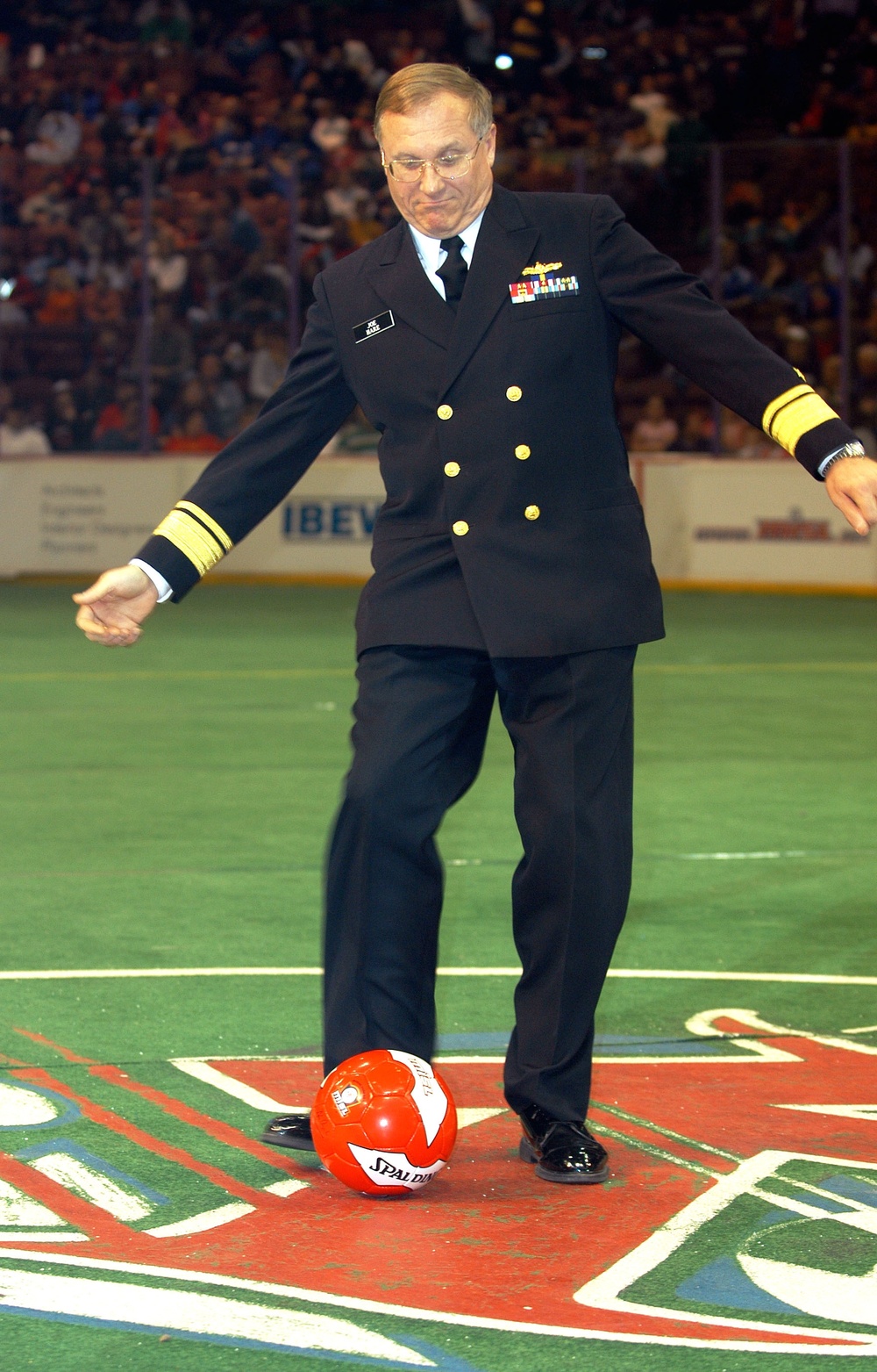 Rear Admiral Kicks Off Soccer Ball Drive for Iraqi Children