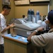 Servicemember Enjoys Coffee Break at Qatar Rest and Recuperation Center