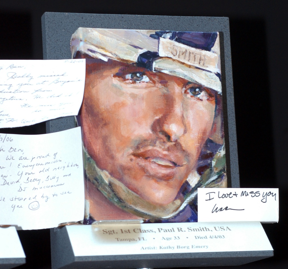Fallen Hero: Portrait of Medal of Honor Recipient Sgt. 1st Class Paul R. Smith Displayed at &quot;Faces of the Fallen&quot; Exhibit