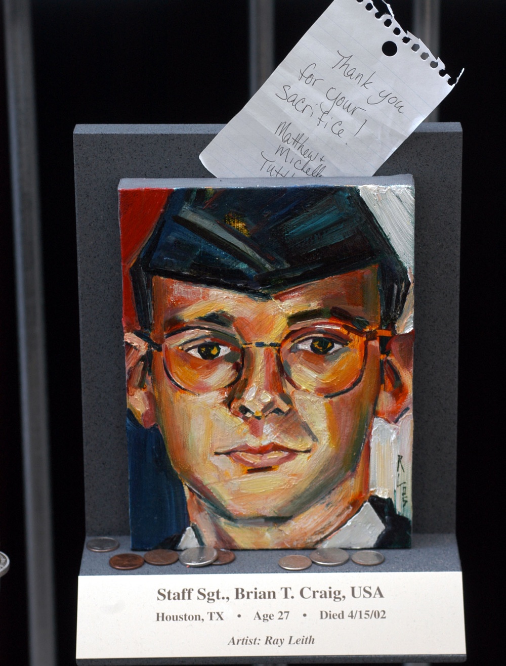 Fallen Soldier's Portrait Honors Sacrifice at 'Faces of the Fallen' Exhibit